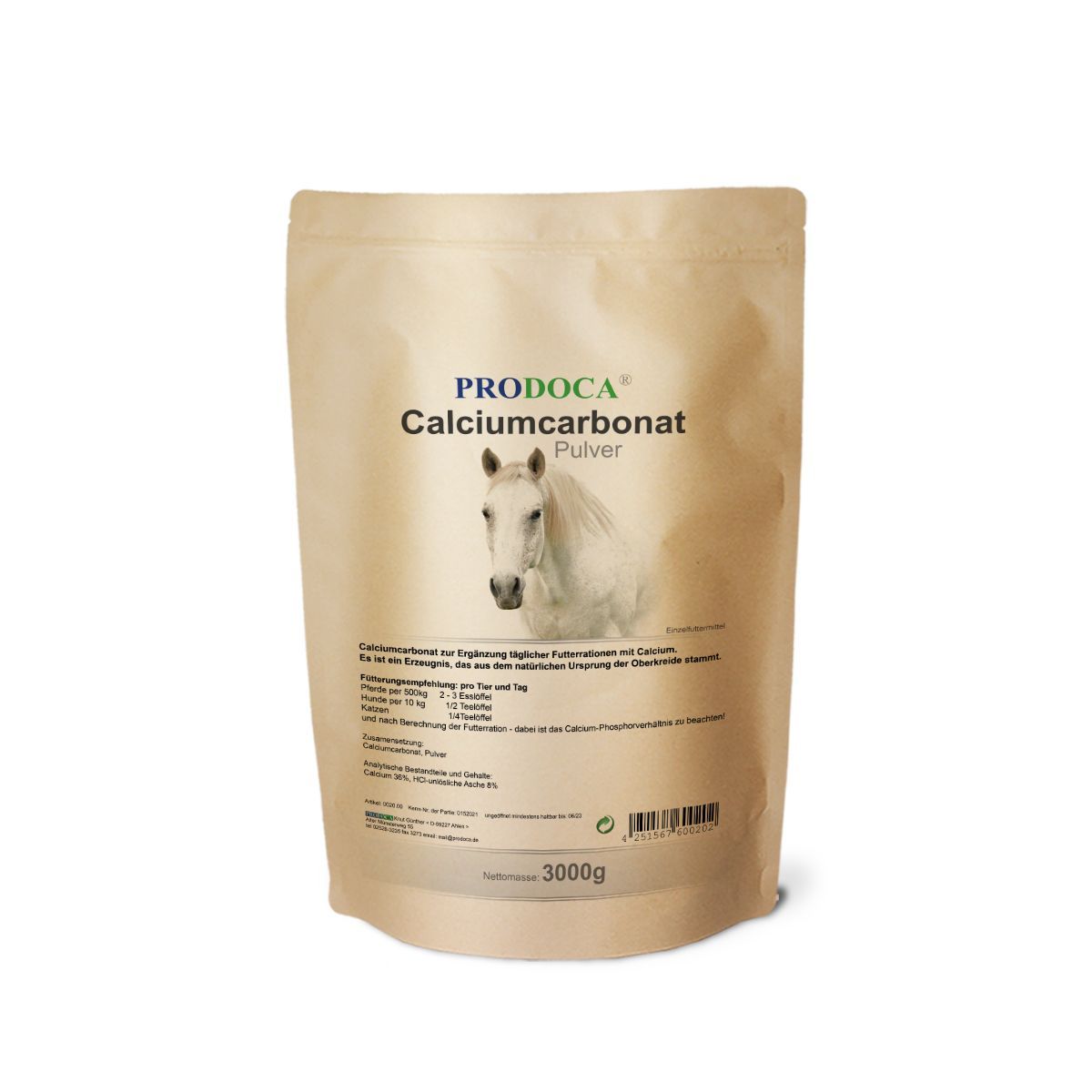 PRODOCA Calcium Carbonat Pulver 3 KG